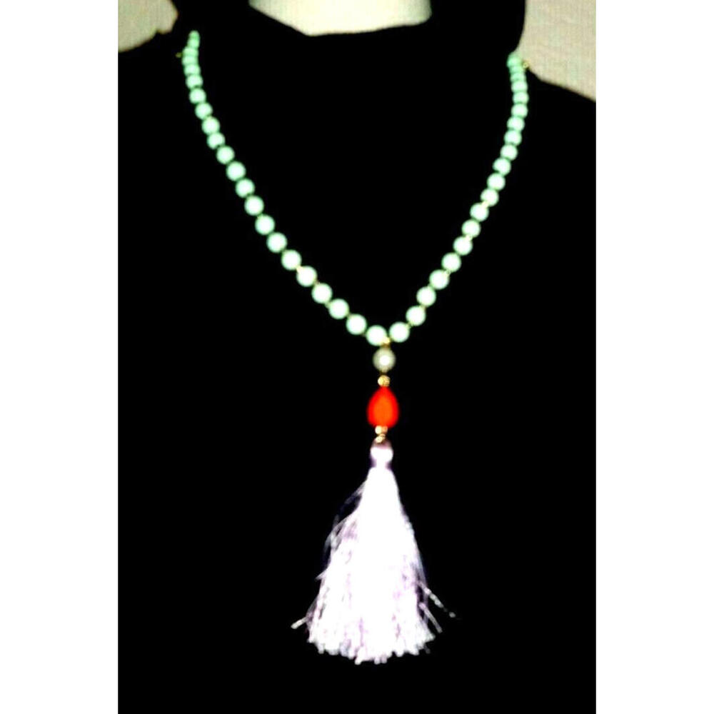Plunder‎ Beaded Statement Necklace Tassel Multi Color Jewelry